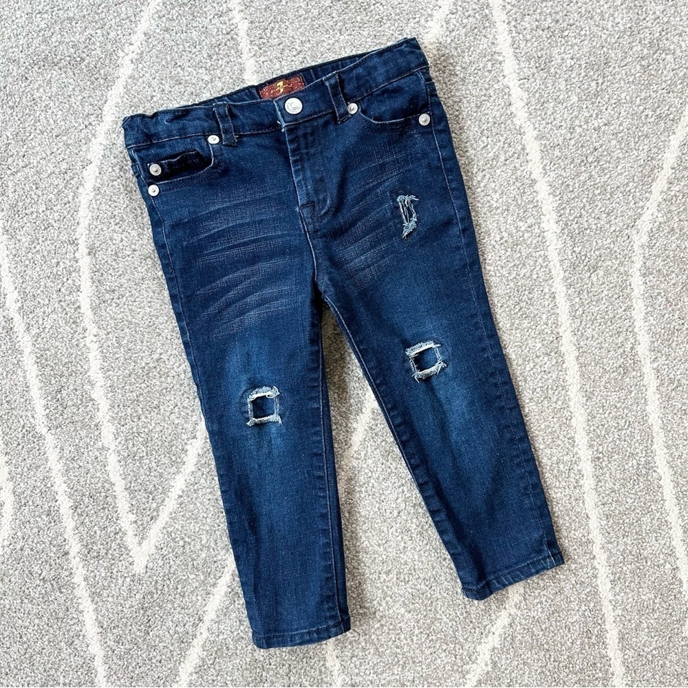 7 For All Mankind Distressed Stretch Skinny Jeans 2T